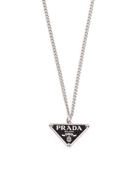 prada symbol necklace price|Prada necklace triangle pendant.